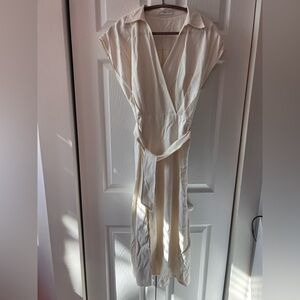 Mango Cream V-Neck Dress